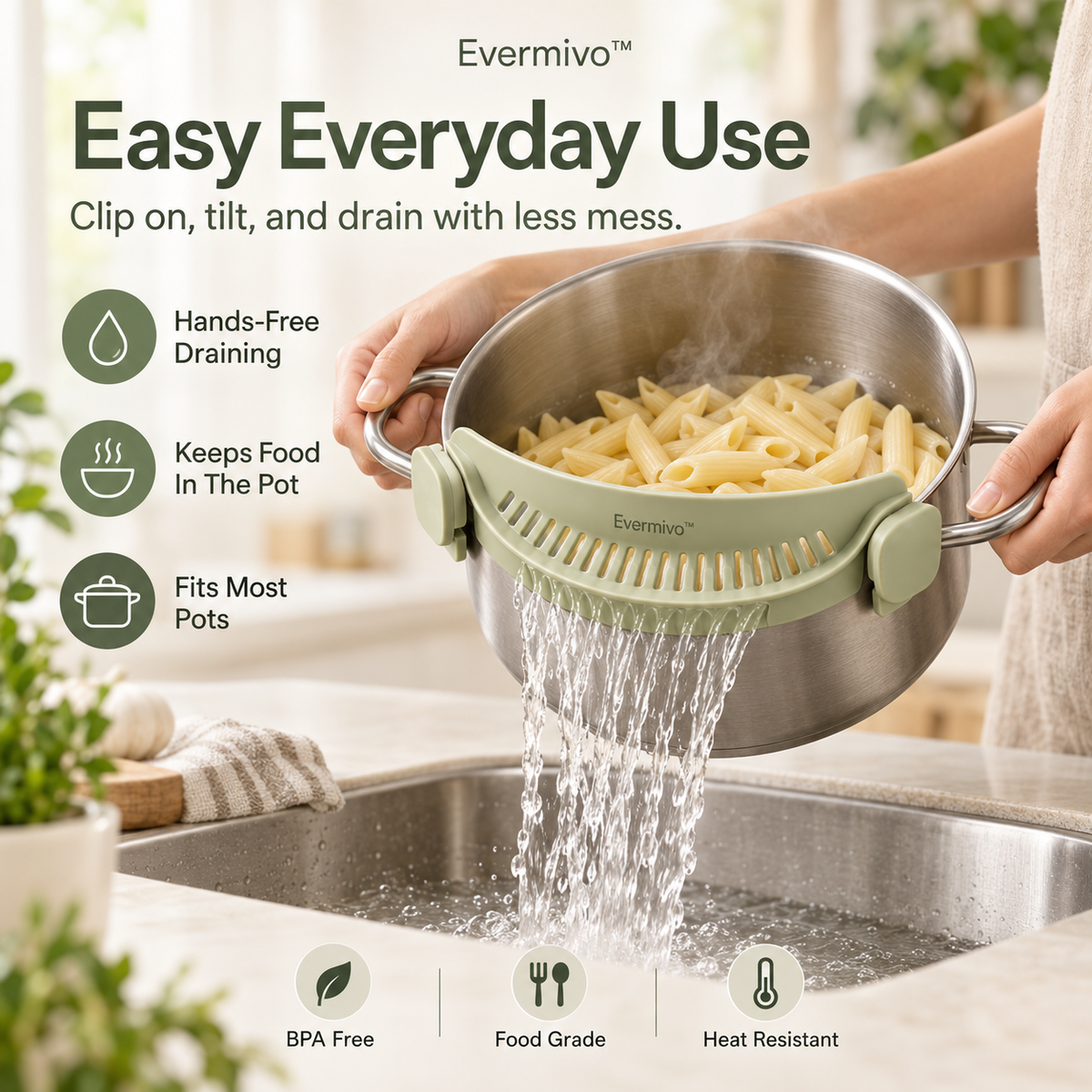 Evermivo™ ClipDrain Pot Strainer