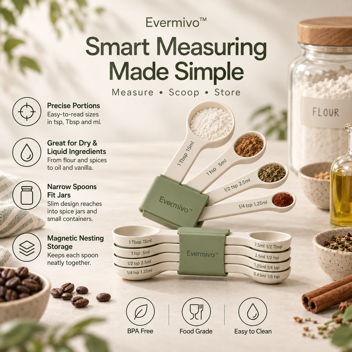 Evermivo™ MagMeasure Spoon Set
