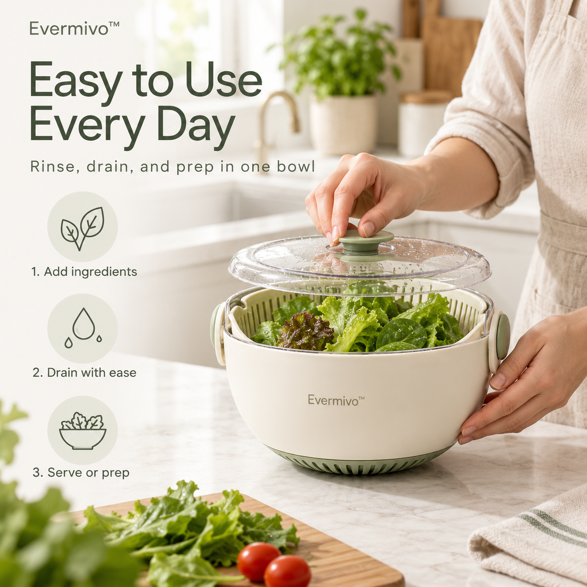 Evermivo™ SpinFlow Prep Bowl