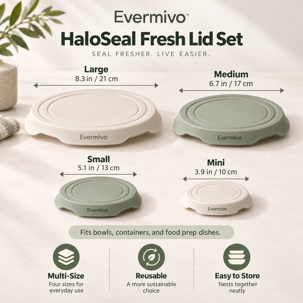 Evermivo™ HaloSeal Fresh Lid Set